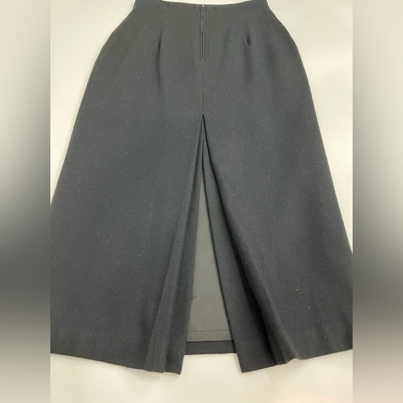 Isaac Hazan 100% wool skirt midi black size 8 - Picture 5 of 8